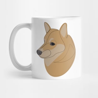 Shiba Inu - one line drawing with colour Mug